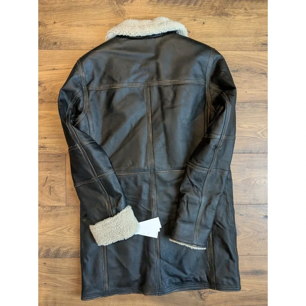 NWT $750 Wilsons Leather‎ Mens Sherpa Lined Leather Jacket Dark Brown Size M